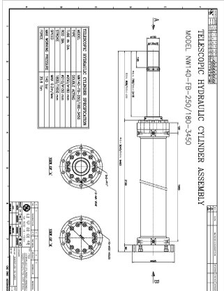 TELESCOPIC HYDRAULIC CYLINDER ASSEMBLY 도면